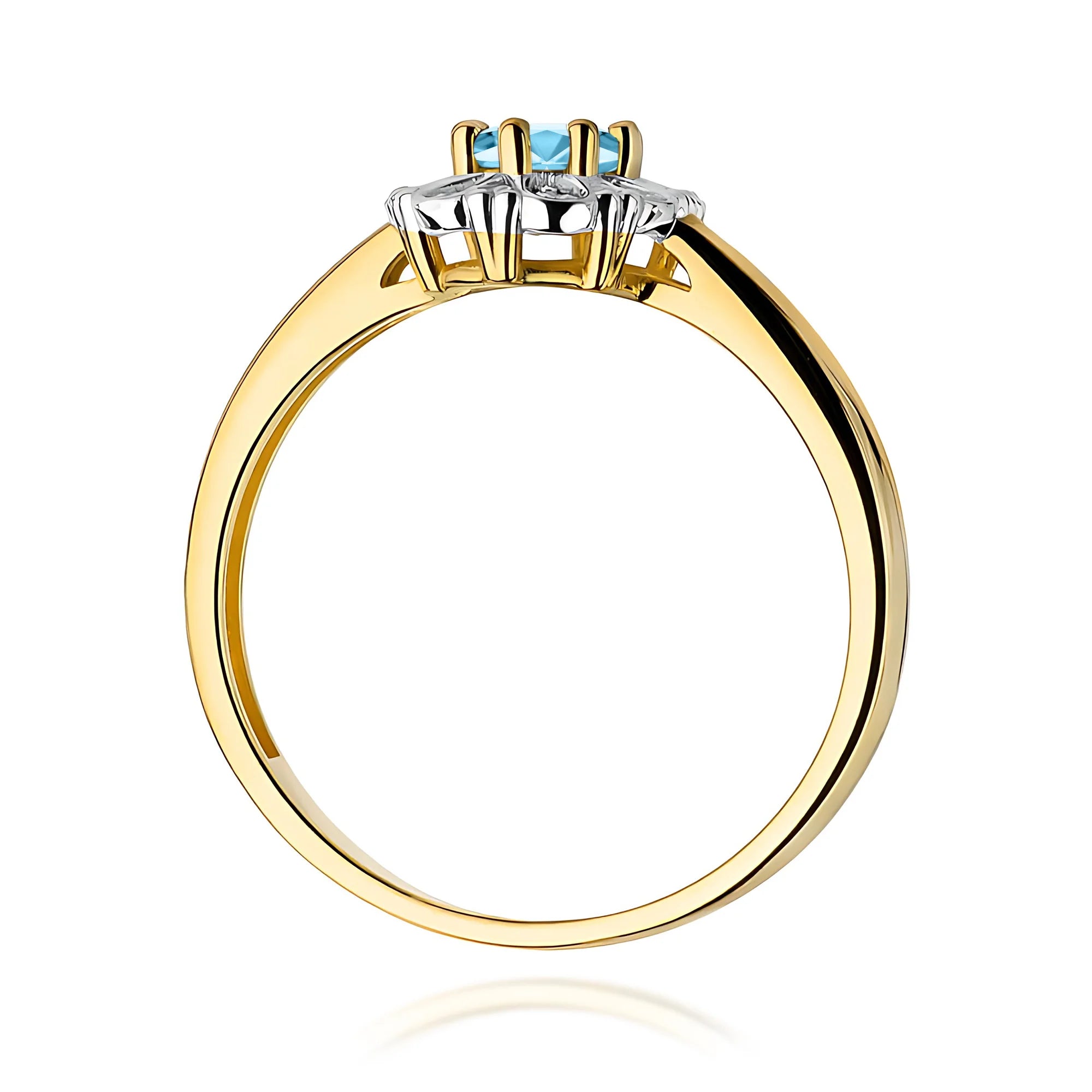 14k (585) Gold Ring | 0.50ct Topaz and 0.069ct Diamonds | GREMARI Jewelry