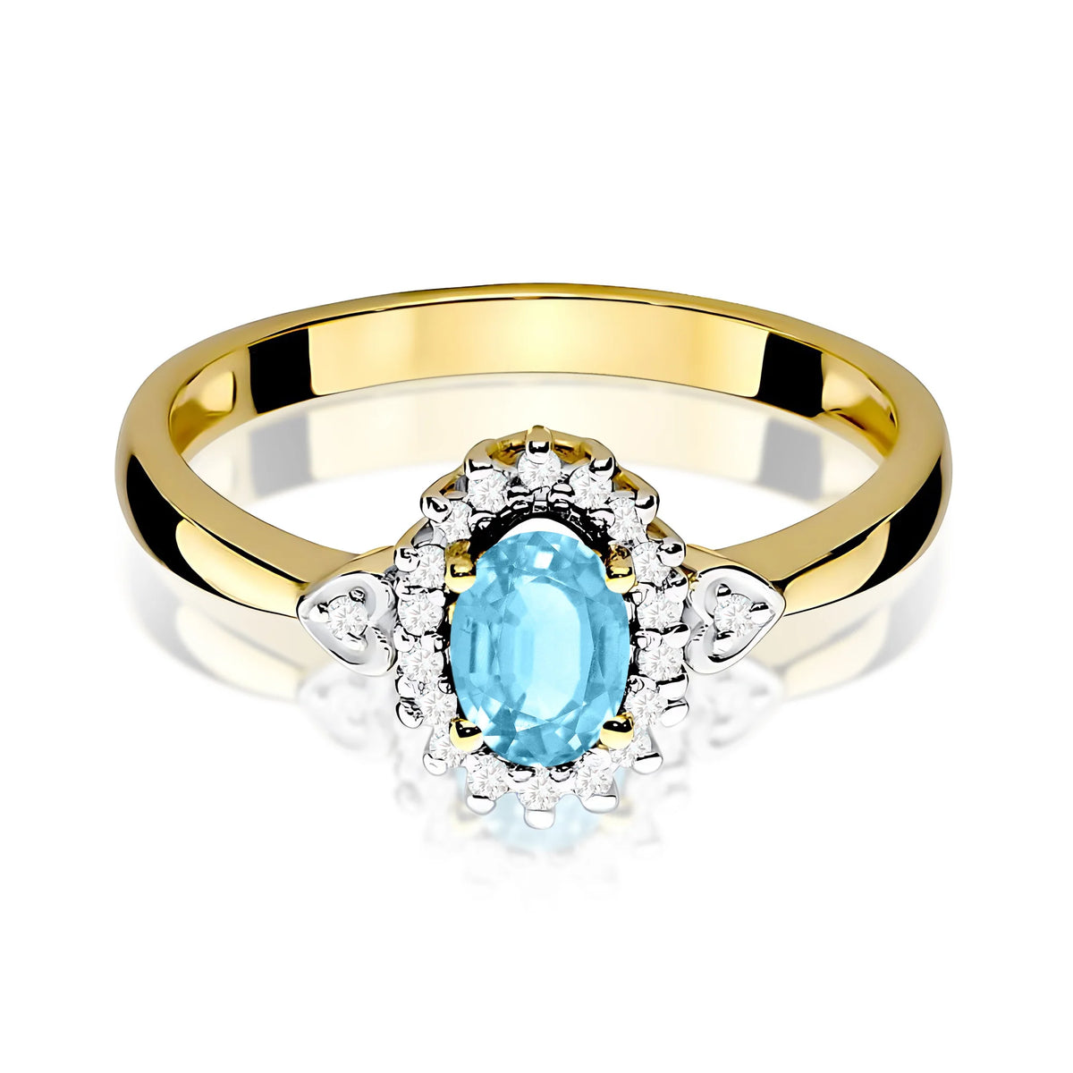 14K (585) Gold Ring | 0.50ct Topaz and 0.10ct Diamonds | GREMARI Jewelry