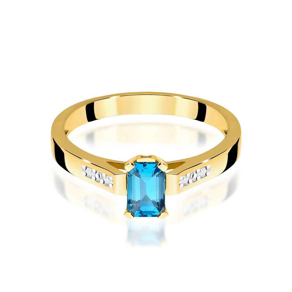 14k (585) Gold Rings | 0.65ct Topaz and 0.04ct Diamonds | GREMARI Jewelry
