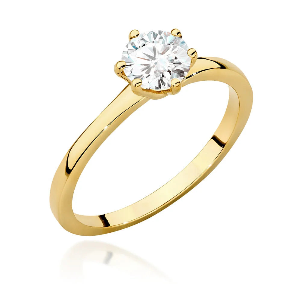 Prsten ze zlata 14k (585) s diamanty o hmotnosti 0,70 ct. Je zabalen v elegantní krabičce, která je ideální jako dárek.
