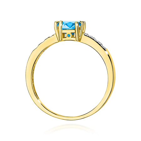 14k (585) Gold Rings | 1.10ct Topaz and 0.06ct Diamonds | GREMARI Jewelry
