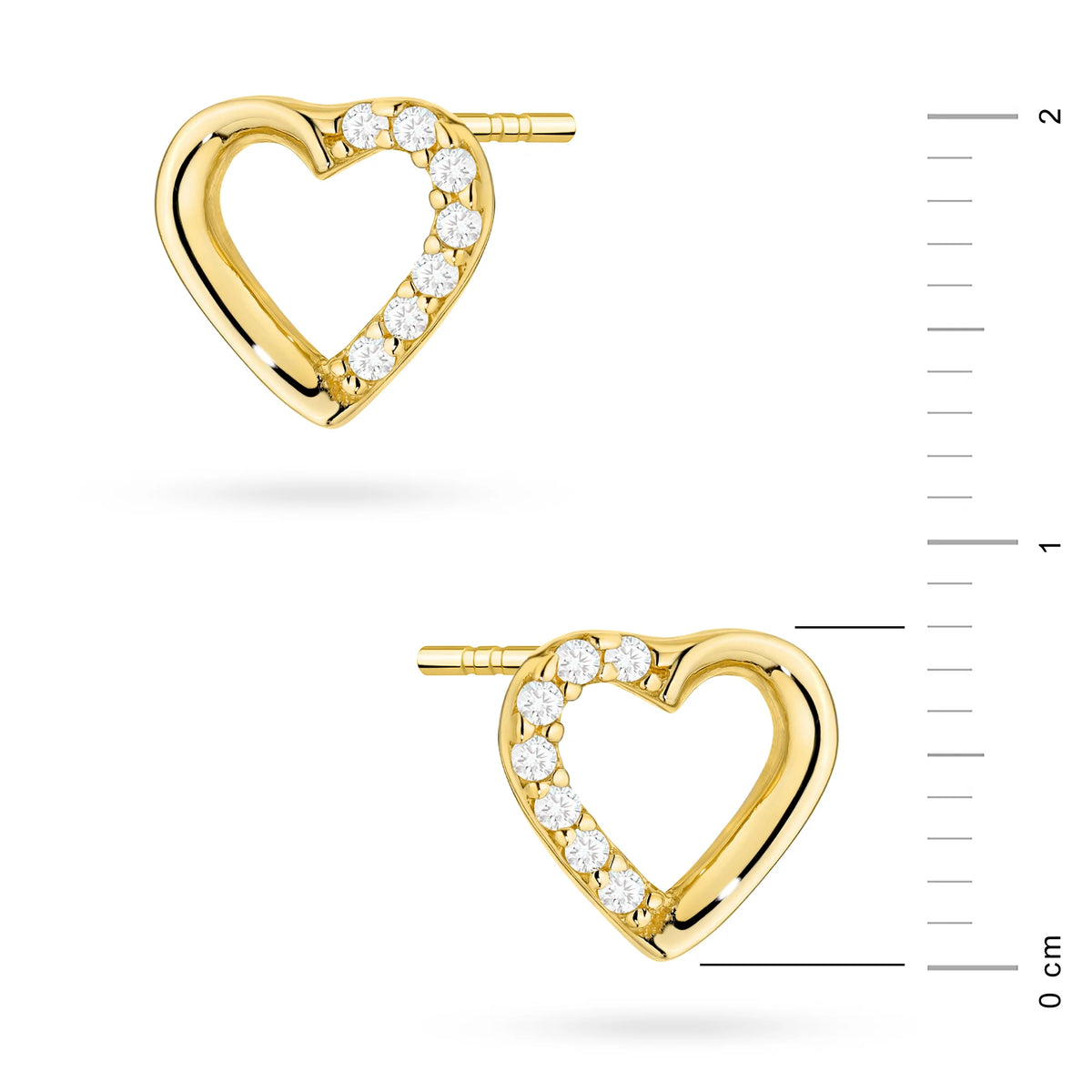 14k (585) Gold Stud Earrings | Zirconia | GREMARI Jewelry
