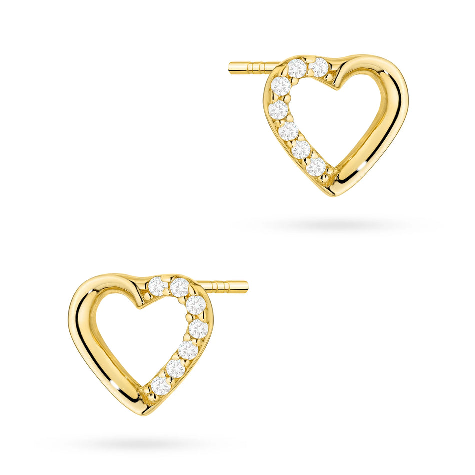 14k (585) Gold Stud Earrings | Zirconia | GREMARI Jewelry
