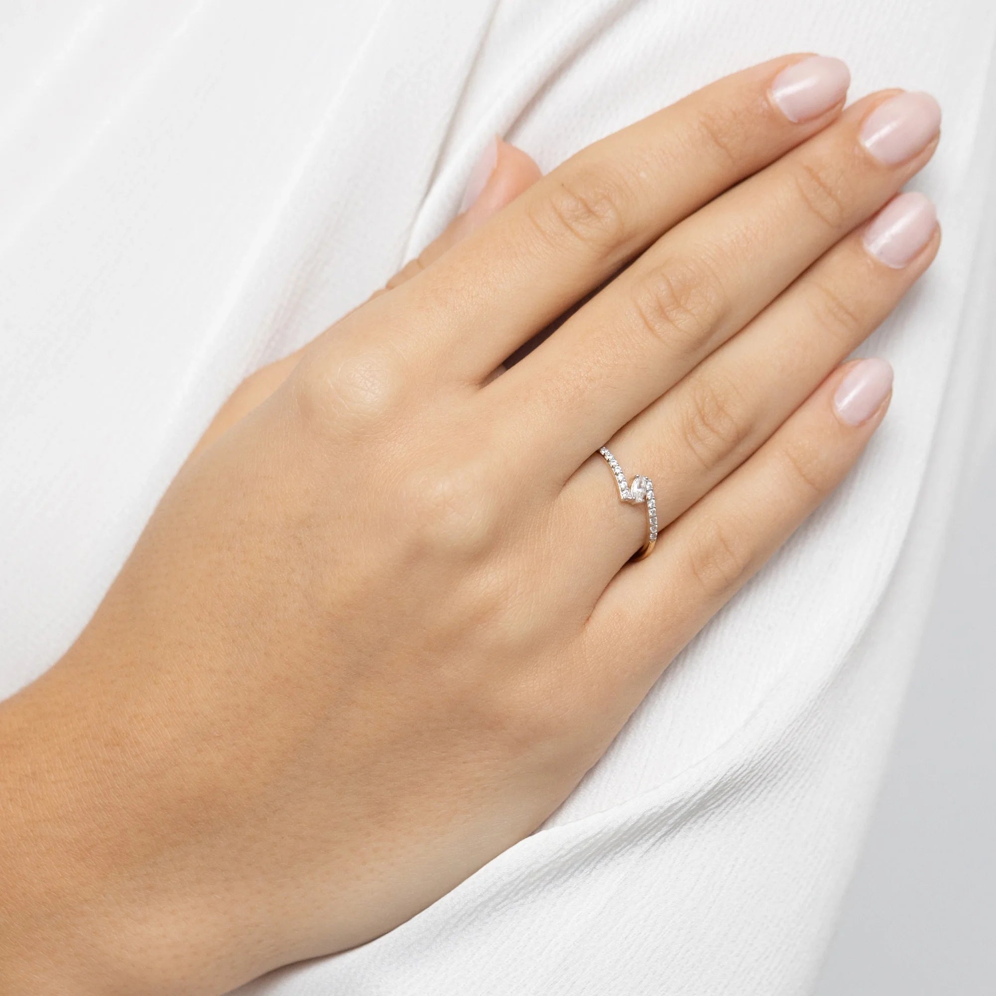 Bague en or 14 carats (585) | Zirconia serti | Bijoux GREMARI