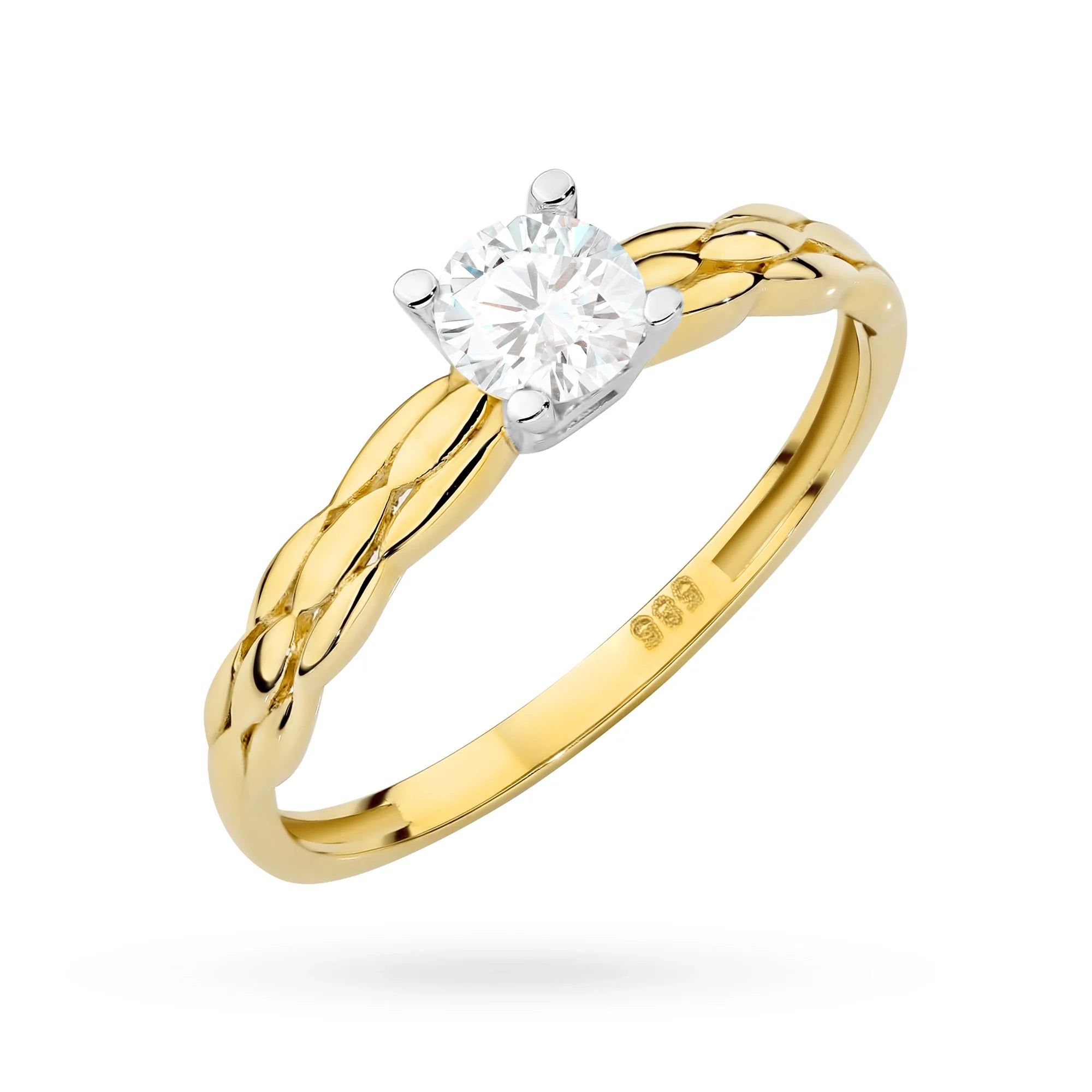 14k Gold (585) Ring | Zirconia Decorated Band | GREMARI Jewelry
