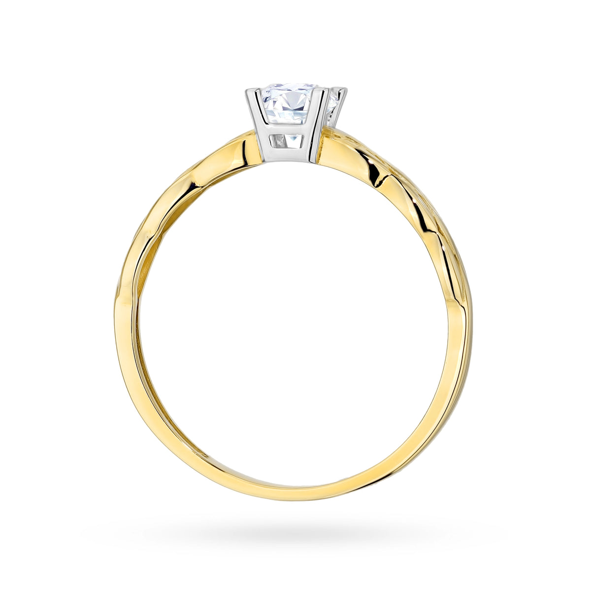 14k Gold (585) Ring | Zirconia Decorated Band | GREMARI Jewelry