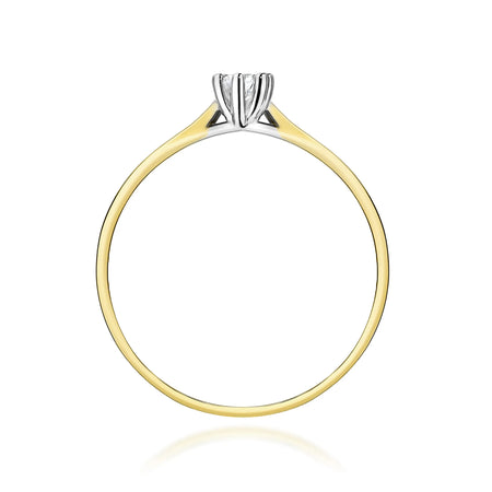 Gold 14k(585) ring with 0,10ct lab diamond.  Is packaged in an elegant box, which is perfect for a gift.