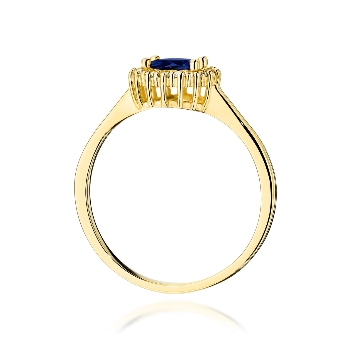 Gold 14k(585) ring with 0,50ct sapphire.  Is packaged in an elegant box, which is perfect for a gift.