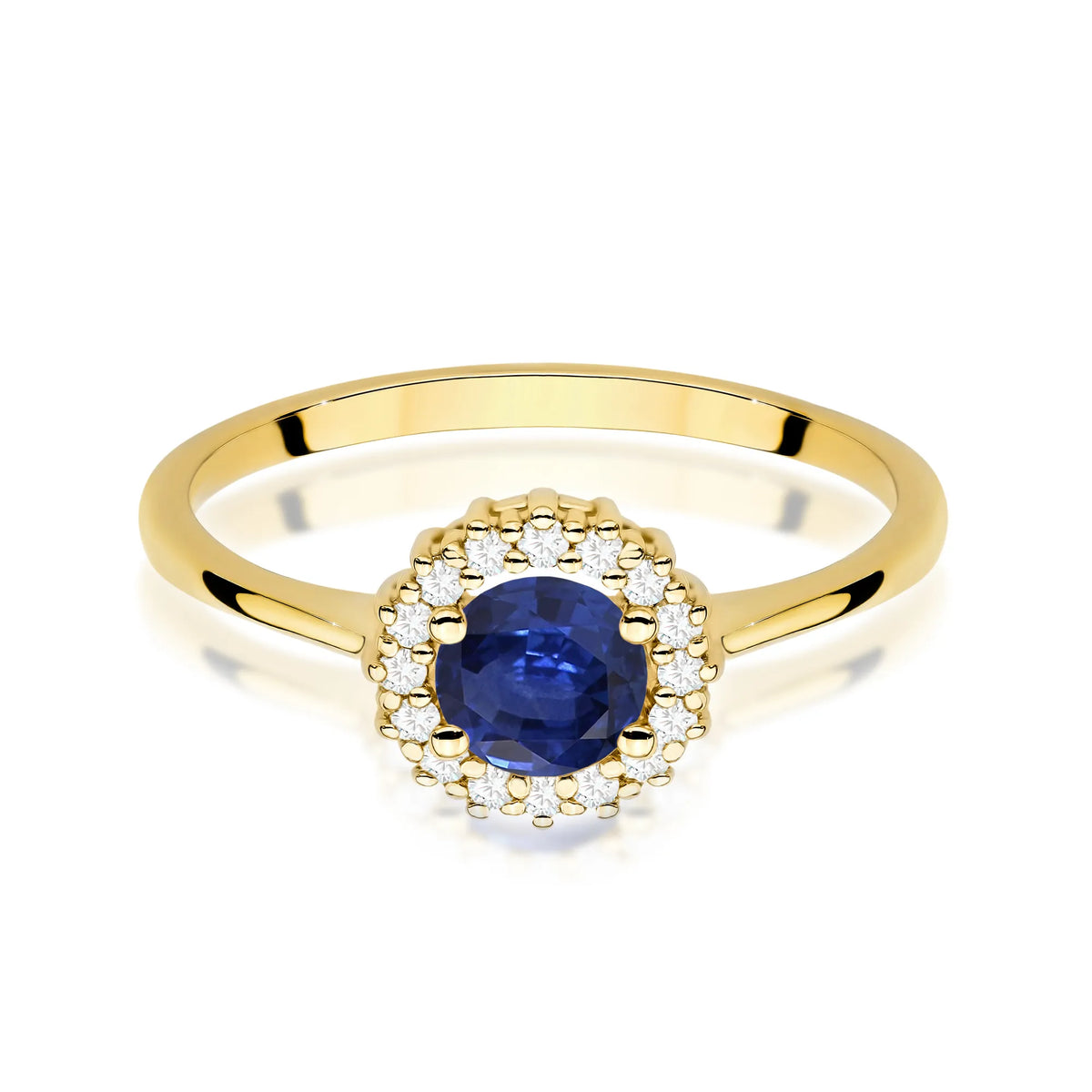 Gold 14k(585) ring with 0,50ct sapphire.  Is packaged in an elegant box, which is perfect for a gift. 