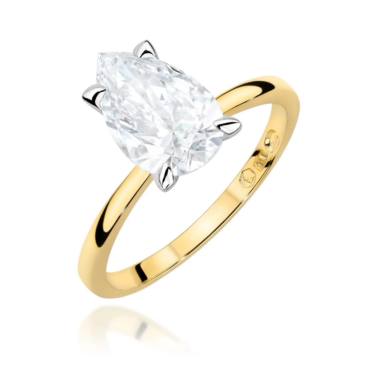 Ring aus 14-karätigem (585) Gold mit 2 Karat Labor-Diamant. Wird in einer eleganten Schachtel geliefert, die sich perfekt als Geschenk eignet.