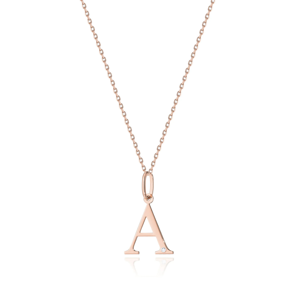 14-carat rose gold necklace with 0.005ct diamond. Excellent gift. Authenticity of diamond is confirmed by a certificate.