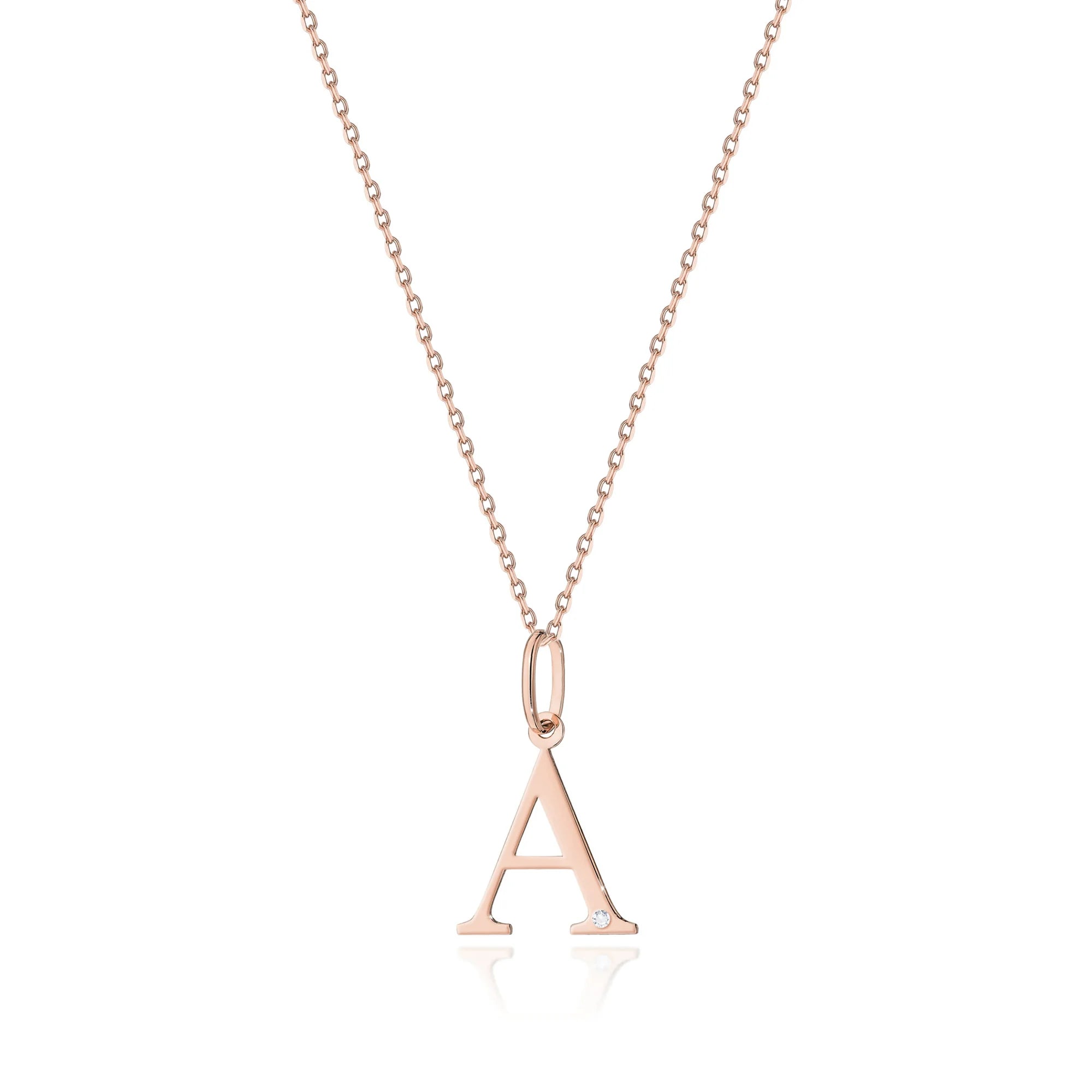 14-carat rose gold necklace with 0.005ct diamond. Excellent gift. Authenticity of diamond is confirmed by a certificate.