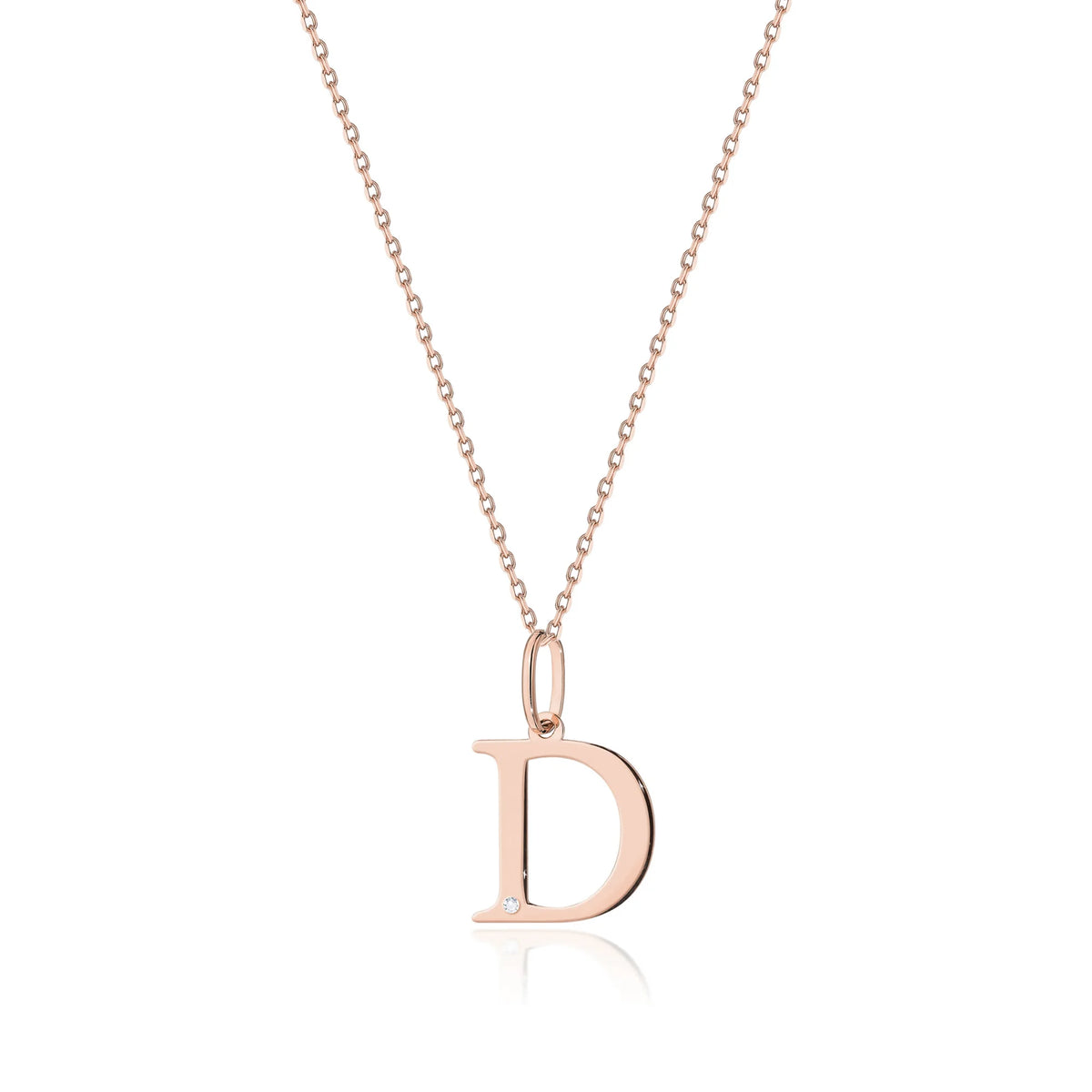 14-carat rose gold necklace with 0.005ct diamond. Excellent gift. Authenticity of diamond is confirmed by a certificate.