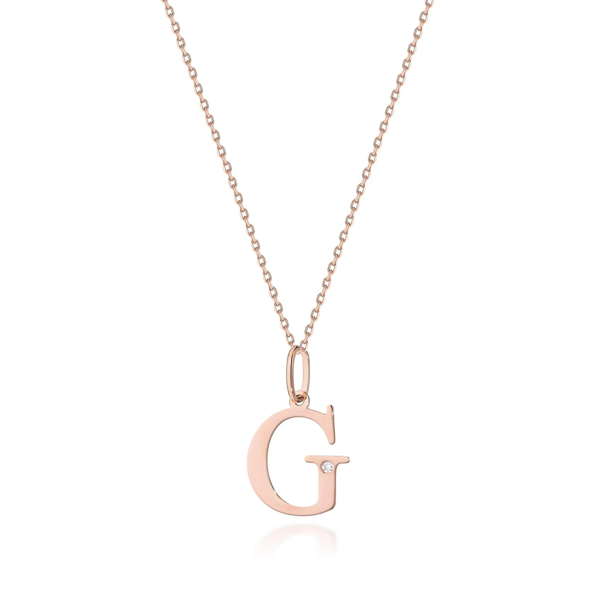 14-carat rose gold necklace with 0.005ct diamond. Excellent gift. Authenticity of diamond is confirmed by a certificate.