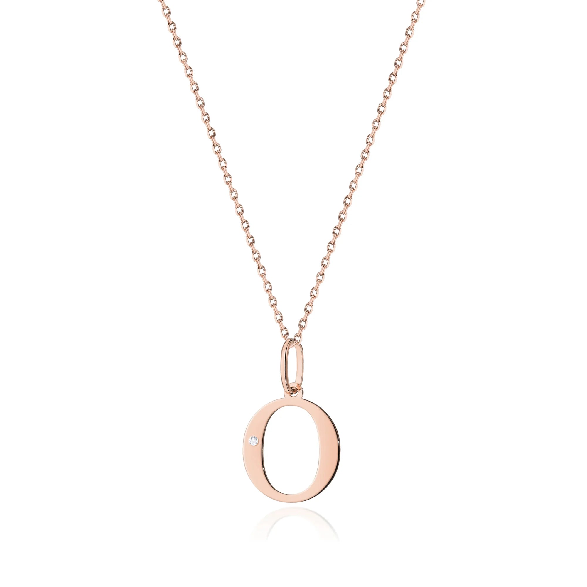 14-carat rose gold necklace with 0.005ct diamond. Excellent gift. Authenticity of diamond is confirmed by a certificate.