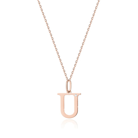 14-carat rose gold necklace with 0.005ct diamond. Excellent gift. Authenticity of diamond is confirmed by a certificate.