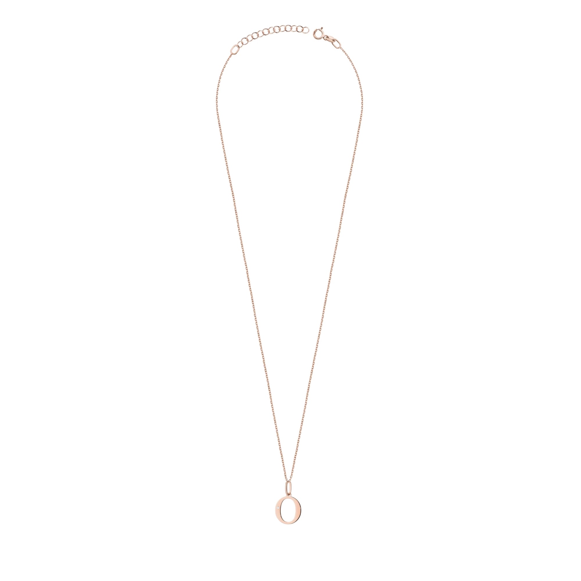 14-carat rose gold necklace with 0.005ct diamond. Excellent gift. Authenticity of diamond is confirmed by a certificate.