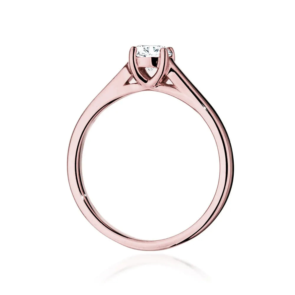 Rose Gold 14k(585) ring with 0,40ct diamond.  Perfect for a gift.