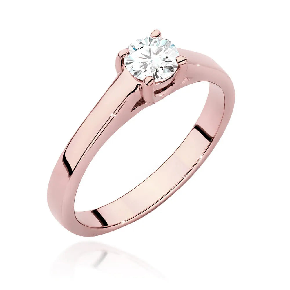 Rose Gold 14k(585) ring with 0,40ct diamond.  Perfect for a gift.