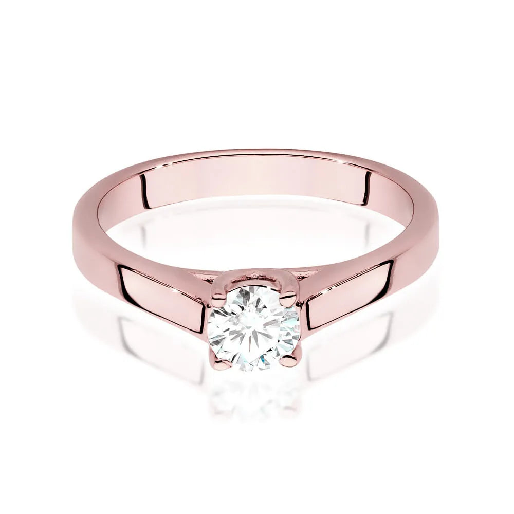 Rose Gold 14k(585) ring with 0,40ct diamond.  Perfect for a gift.