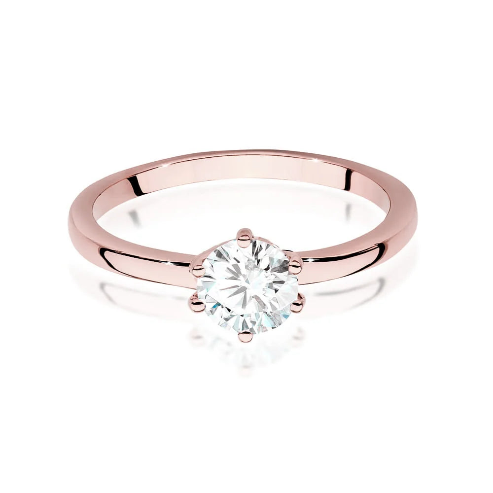 Ring aus Roségold 14 Karat (585) mit 0,70 ct Diamanten. Wird in einer eleganten Schachtel geliefert, die sich perfekt als Geschenk eignet.