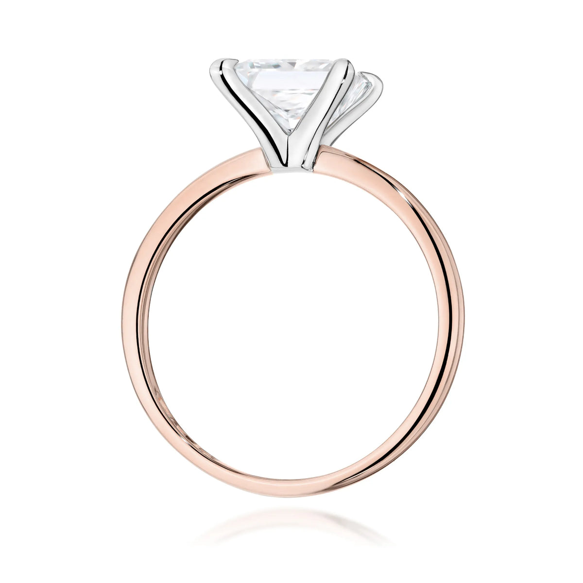 Rose Gold 14k(585) ring with 2ct lab diamond.  Is packaged in an elegant box, which is perfect for a gift. 