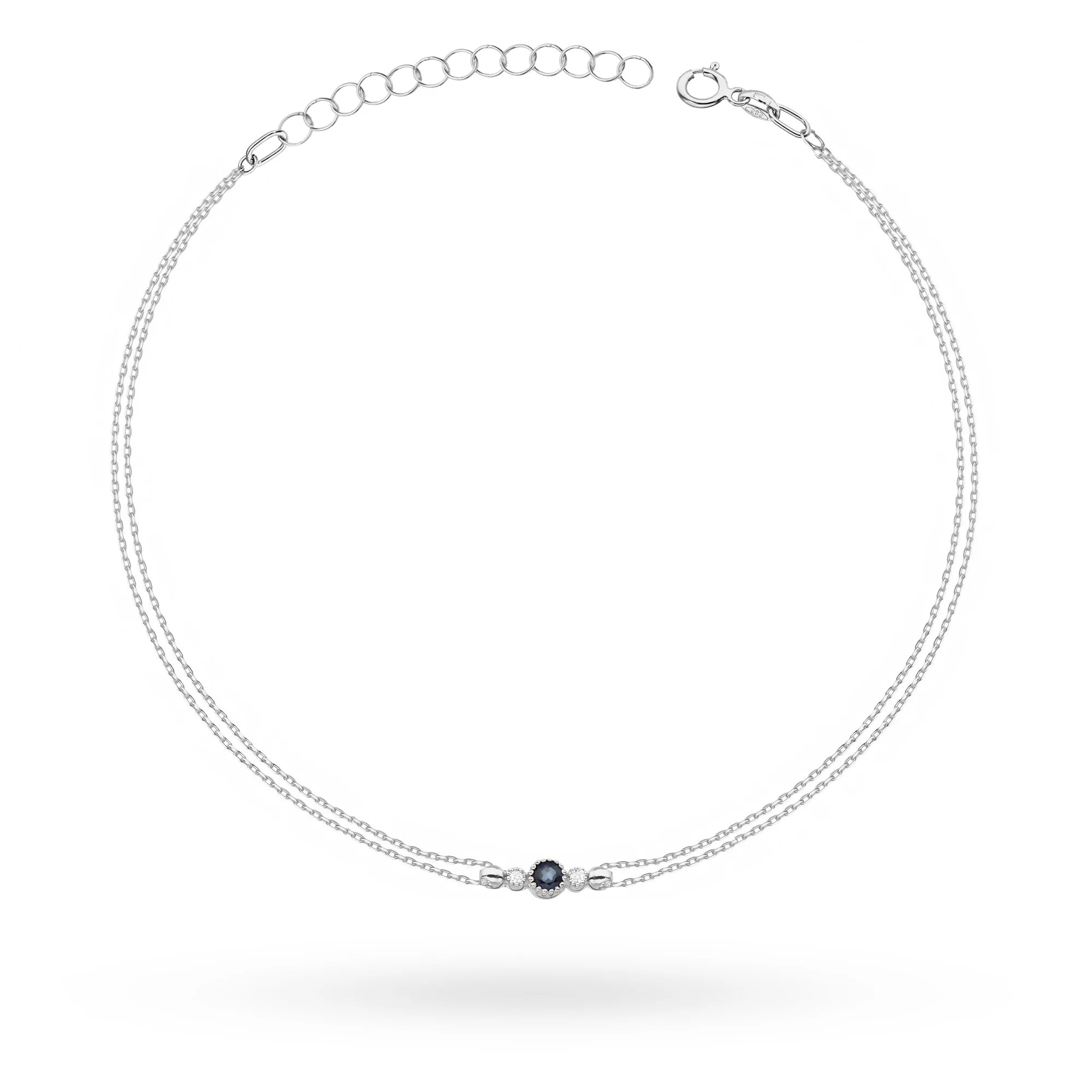 14k White gold Sapphire Bracelet 0,15ct | Elegant Gift | GREMARI