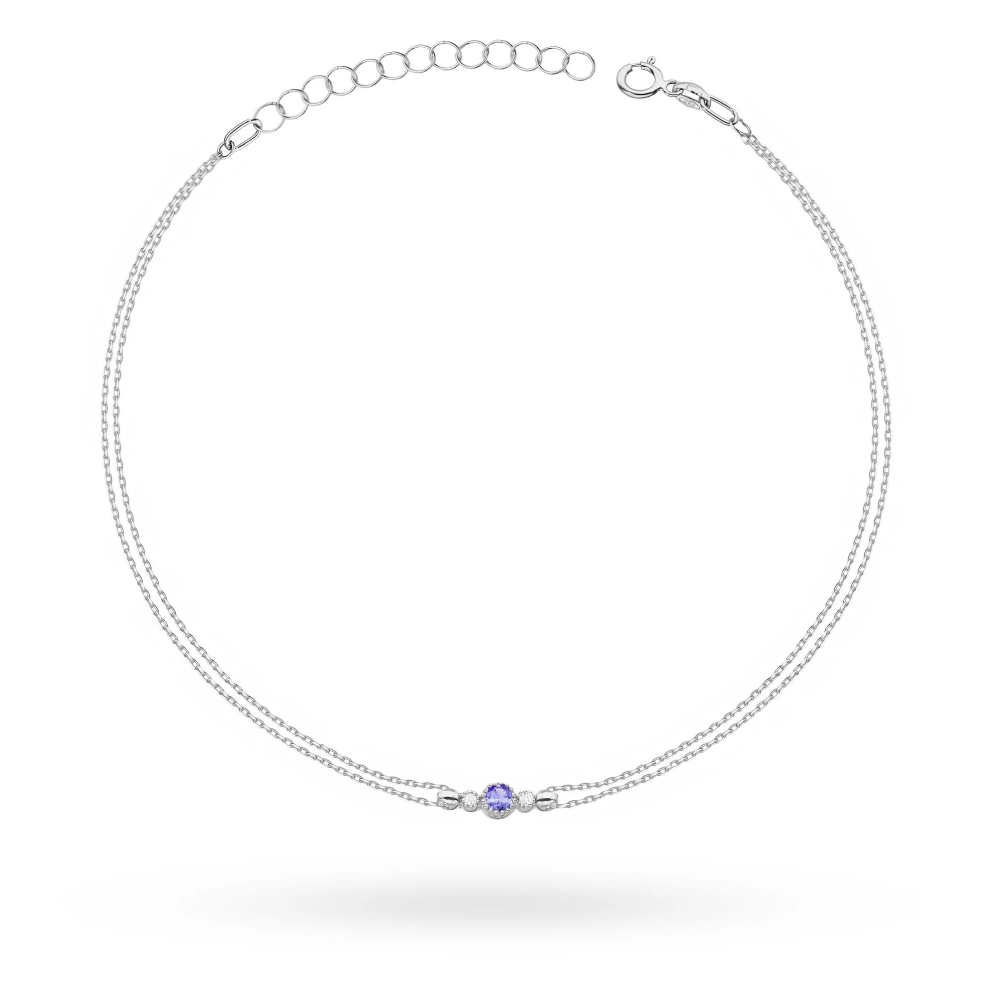 14k White gold Tansanit Bracelet 0,15ct | Elegant Gift | GREMARI