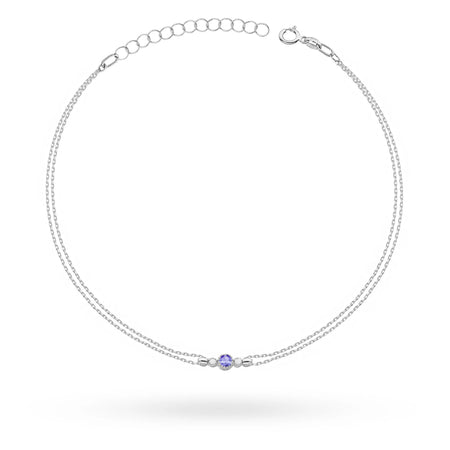 14k White gold Tansanit Bracelet 0,15ct | Elegant Gift | GREMARI