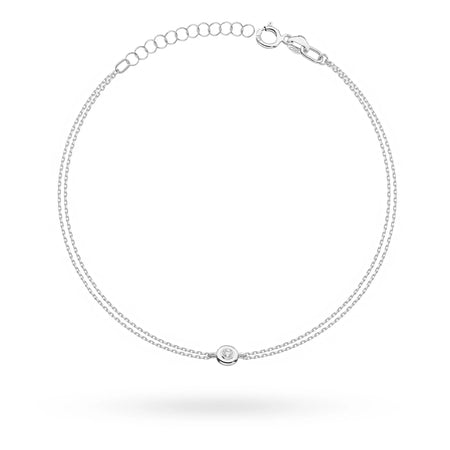 14k White gold Diamond Bracelet 0,02ct | Elegant Gift | GREMARI