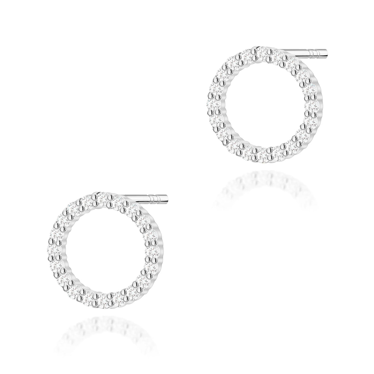 14k (585) White Gold Earrings | Diamonds | GREMARI Jewelry