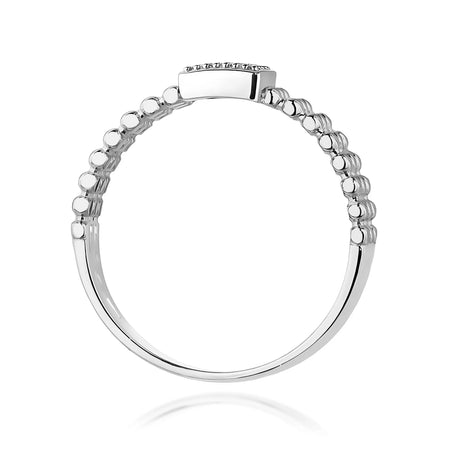 14K White Gold Ring | 0.08ct Black Diamonds | GREMARI Jewelry