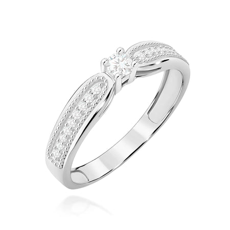 14k (585) White Gold Rings | 0.08ct Diamond | GREMARI Jewelry
