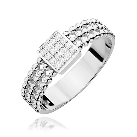 14K White Gold Ring | 0.08ct Diamonds | GREMARI Jewelry