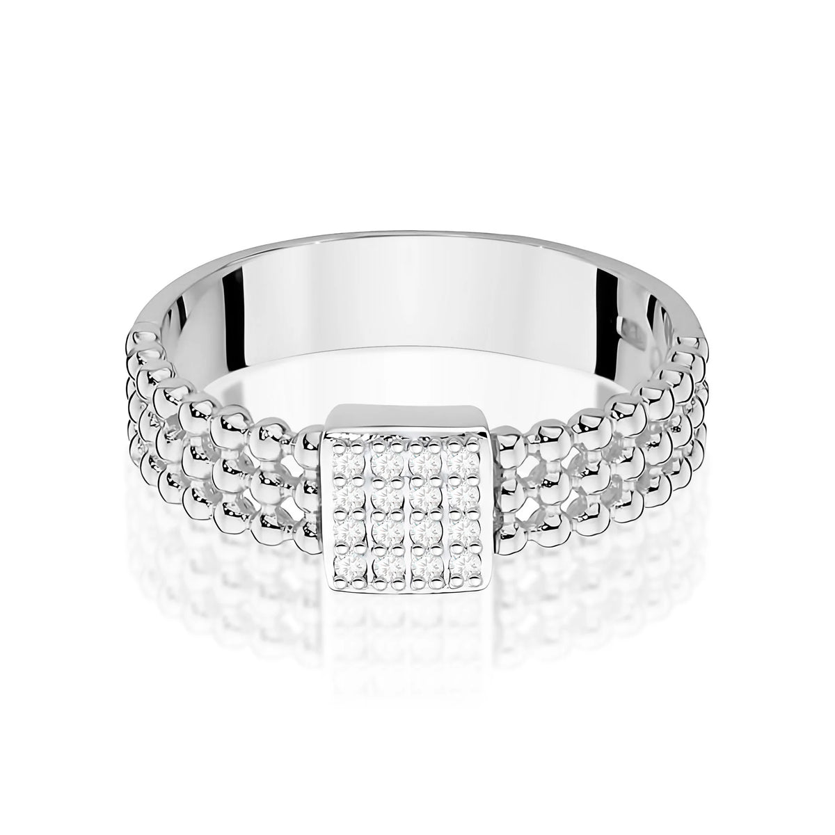 14K White Gold Ring | 0.08ct Diamonds | GREMARI Jewelry