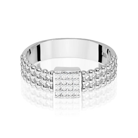 14K White Gold Ring | 0.08ct Diamonds | GREMARI Jewelry