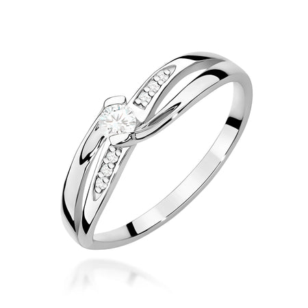 14k (585) White Gold Rings | 0.10ct and 0.03ct Diamonds | GREMARI Jewelry
