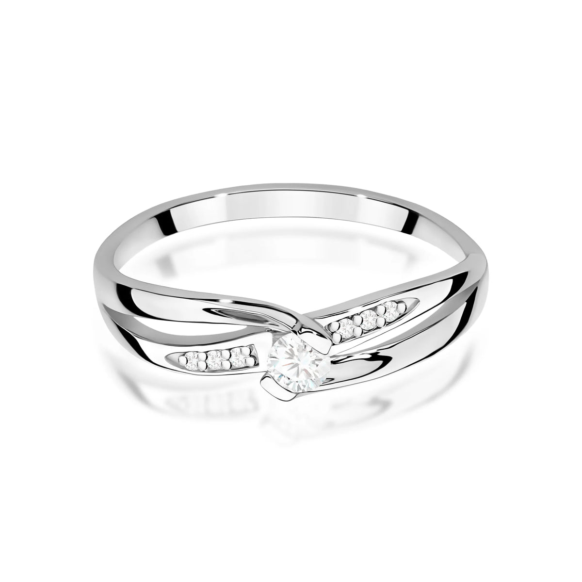14k (585) White Gold Rings | 0.10ct and 0.03ct Diamonds | GREMARI Jewelry