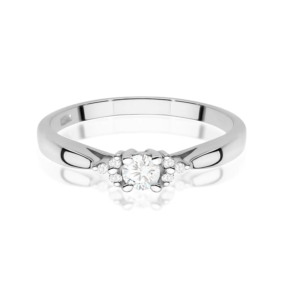 14k (585) White Gold Rings | 0.10ct and 0.03ct Diamonds | GREMARI Jewelry

