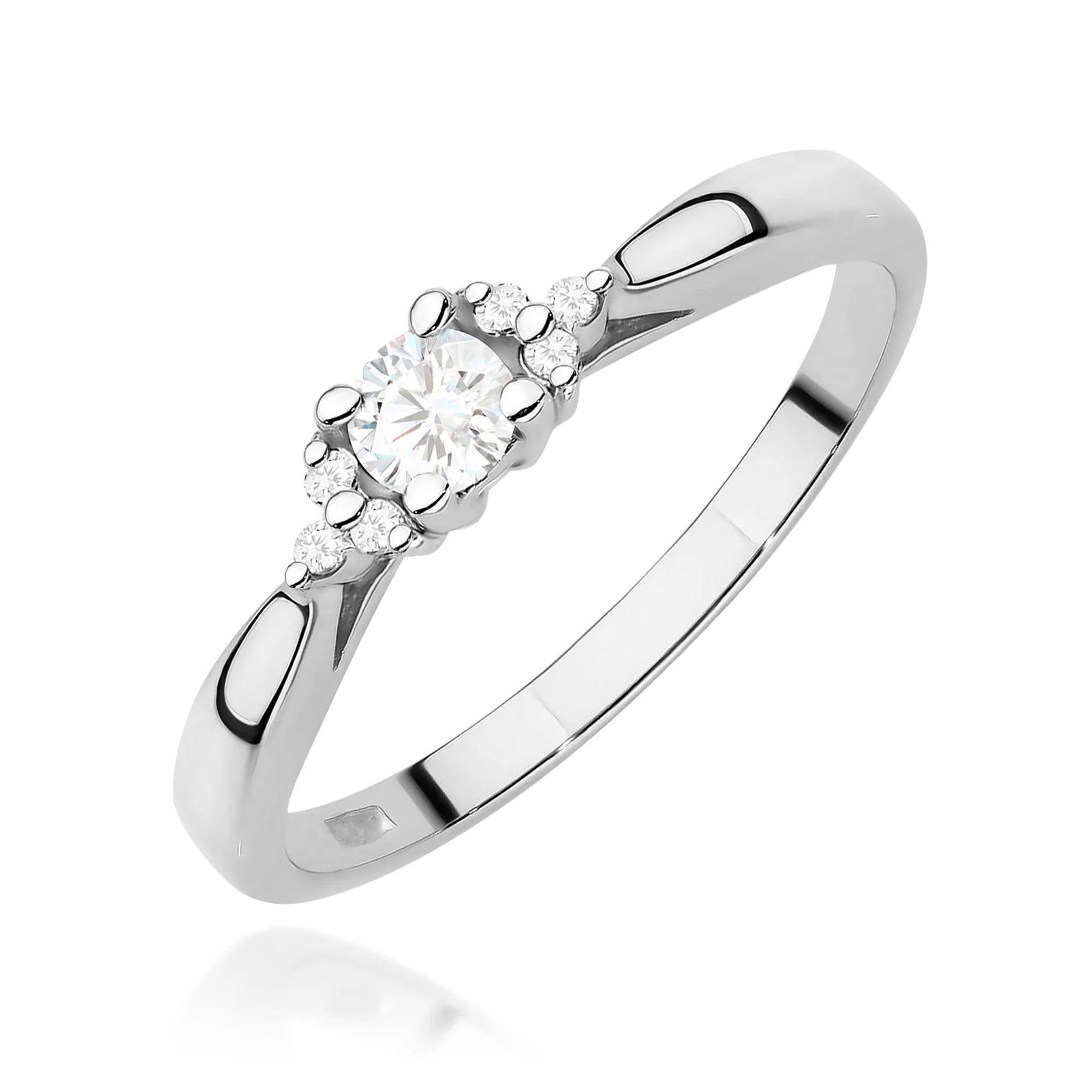 14k (585) White Gold Rings | 0.10ct and 0.03ct Lab-diamonds | GREMARI Jewelry
