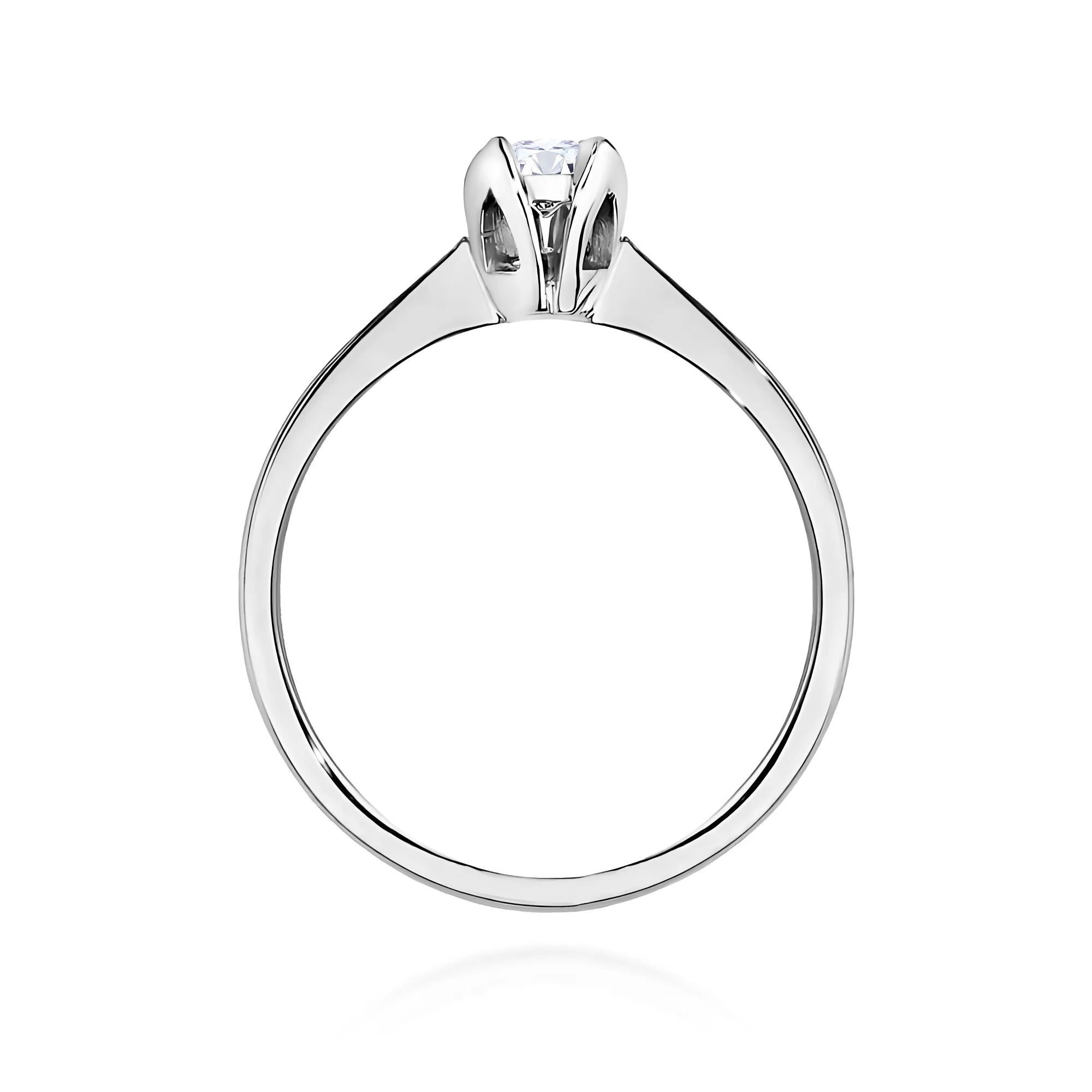 14k (585) White Gold Ring | 0.10ct Diamond | GREMARI Jewelry

