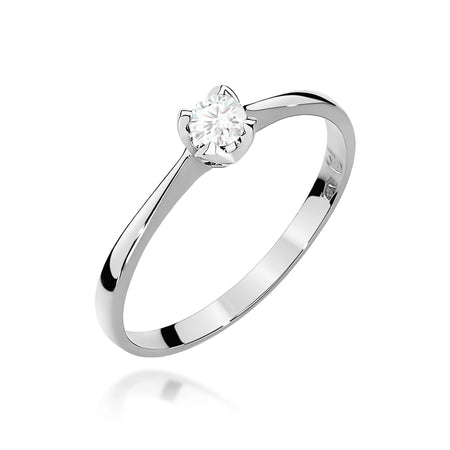 14k(585) White Gold Ring | 0.10ct Diamond | GREMARI Jewelry