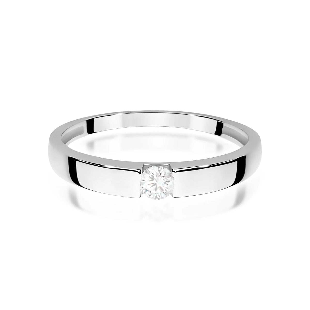 14k (585) White Gold Rings | 0.12ct Diamond | GREMARI Jewelry