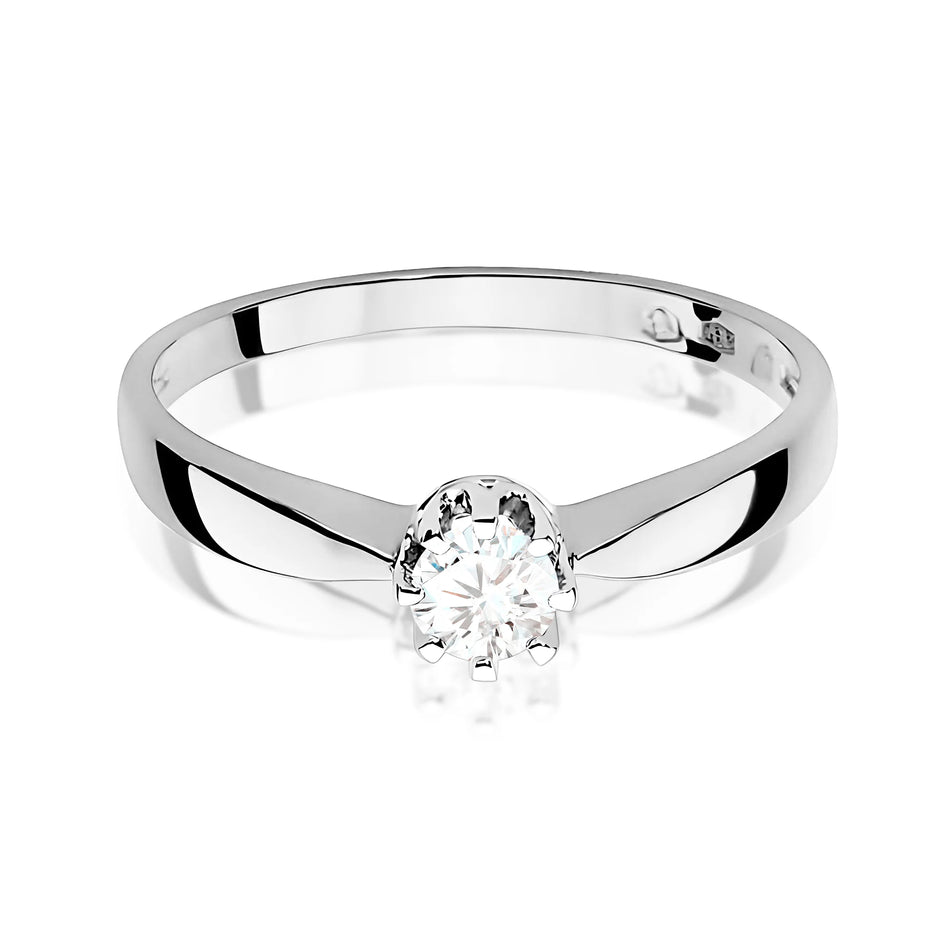 14k (585) White Gold Ring | 0.15ct Diamond | GREMARI Jewelry