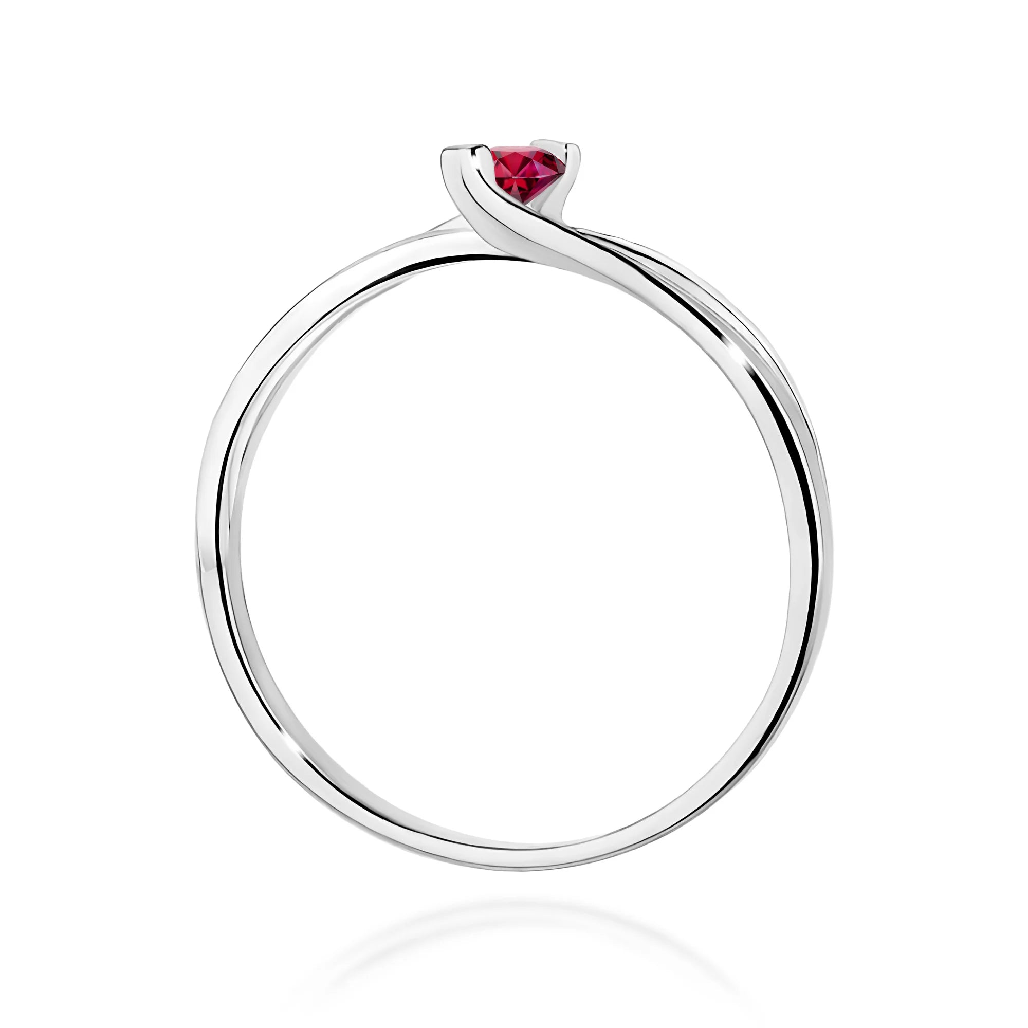 14k (585) White Gold Rings | 0.15ct Ruby and 0.03ct Diamonds | GREMARI Jewelry
