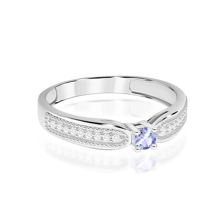 14k (585) White Gold Rings | 0.15ct Tansanit and 0.09ct Diamonds | GREMARI Jewelry
