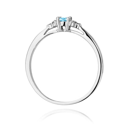 14k (585) White Gold Rings | 0.15ct Topaz and 0.03ct Diamonds | GREMARI Jewelry
