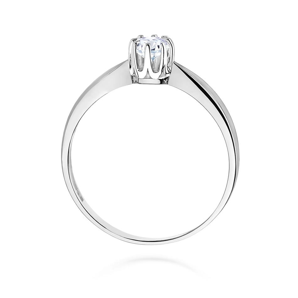 14k (585) White Gold Ring | 0.20ct Diamond | GREMARI Jewelry
