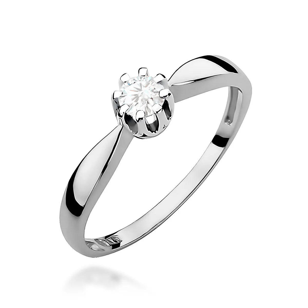 14k (585) White Gold Ring | 0.20ct Diamond | GREMARI Jewelry

