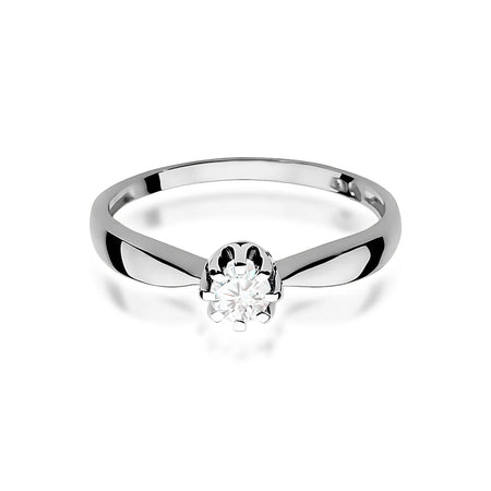 14k (585) White Gold Ring | 0.20ct Diamond | GREMARI Jewelry

